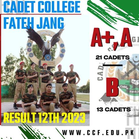 Cadet College Fateh Jang Achieves Excellent Results in 12th Class Board Exams under Rawalpindi Punjab board
